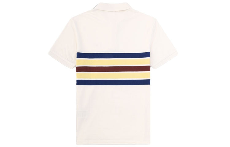 Men's Levis Short Sleeve Stripe Polo Shirt White 85633-0012