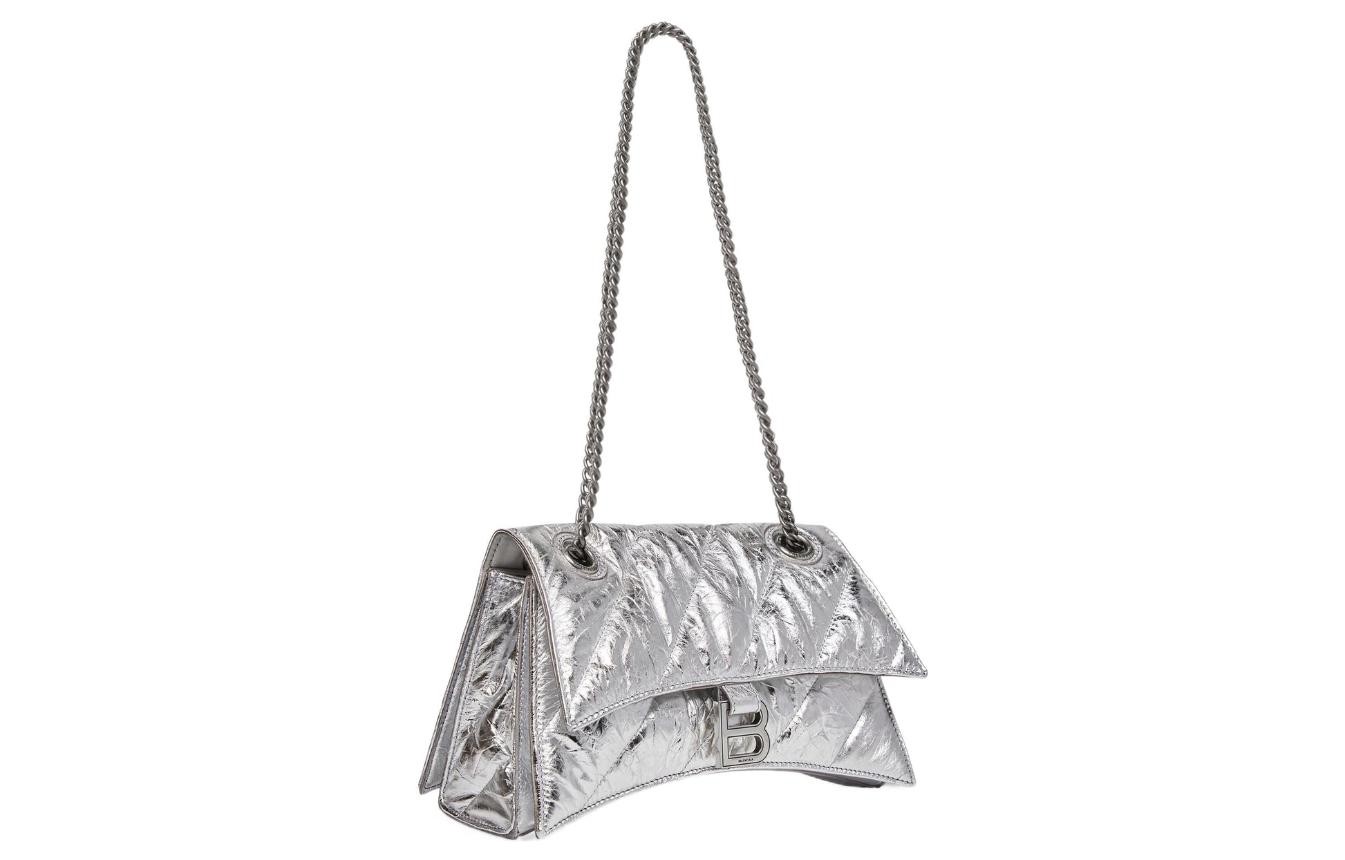 (WMNS) Balenciaga Crush Small Chain Bag Quilted 'Silver' 716351210IW8110