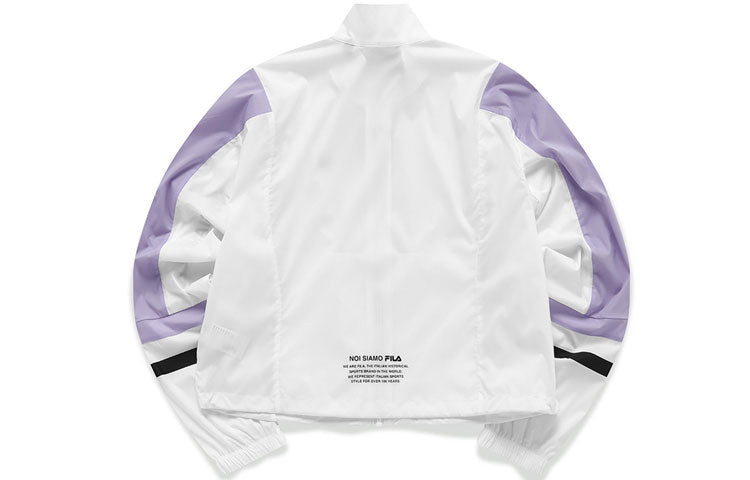 Fila FUSION Contrasting Colors Woven Sports Loose Jacket White T11W121704F-WT
