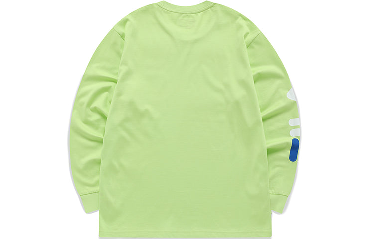 FILA FUSION Logo Printing Knit Loose Sports Round Neck Long Sleeves Couple Style Green T11U156204F-LG