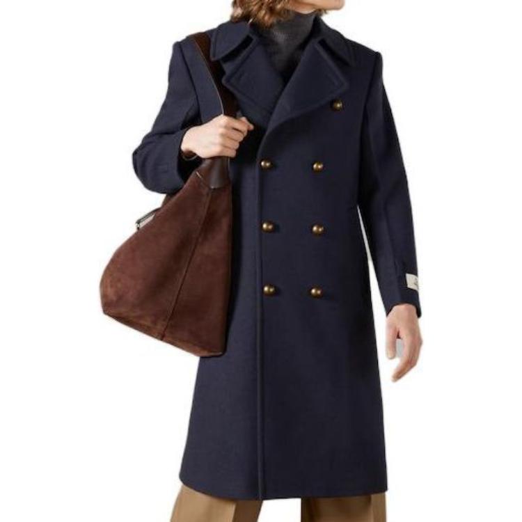 Gucci Felt Wool Coat 'Dark Navy' 761734-Z582J-4080
