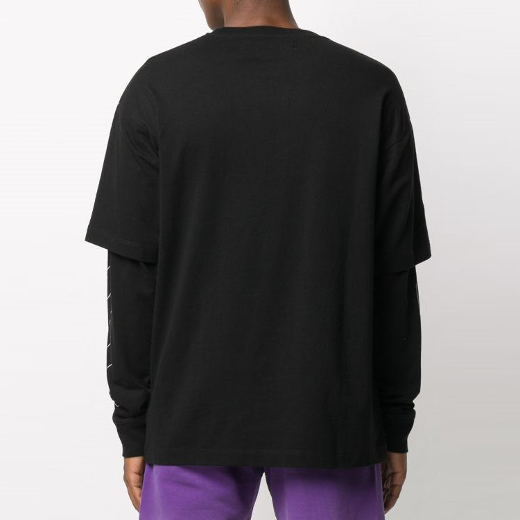 Off-White FW20 Mens Layered Logo-Print Long Sleeve OMAB022F20FAB0011001