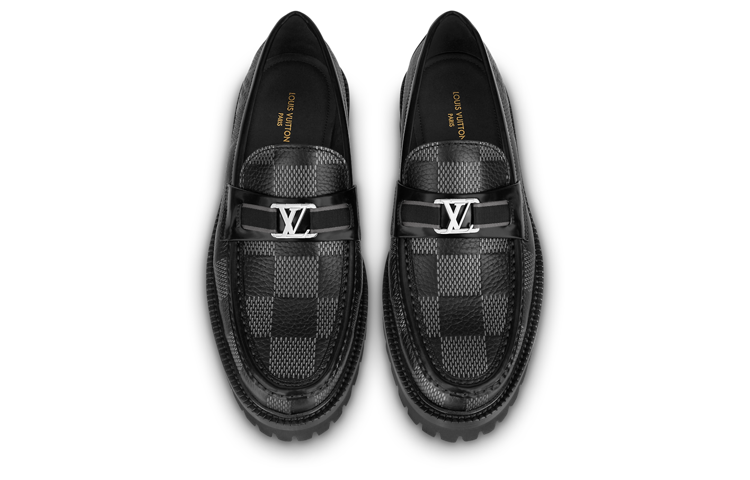 LOUIS VUITTON Major Loafers 'Grey Black Plaid' 1AAN6T
