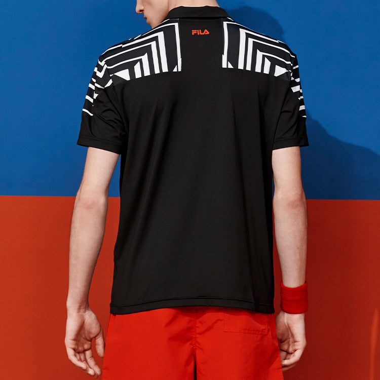 FILA Yellow Sports Short Sleeve POLO Black A11M023154F-BK