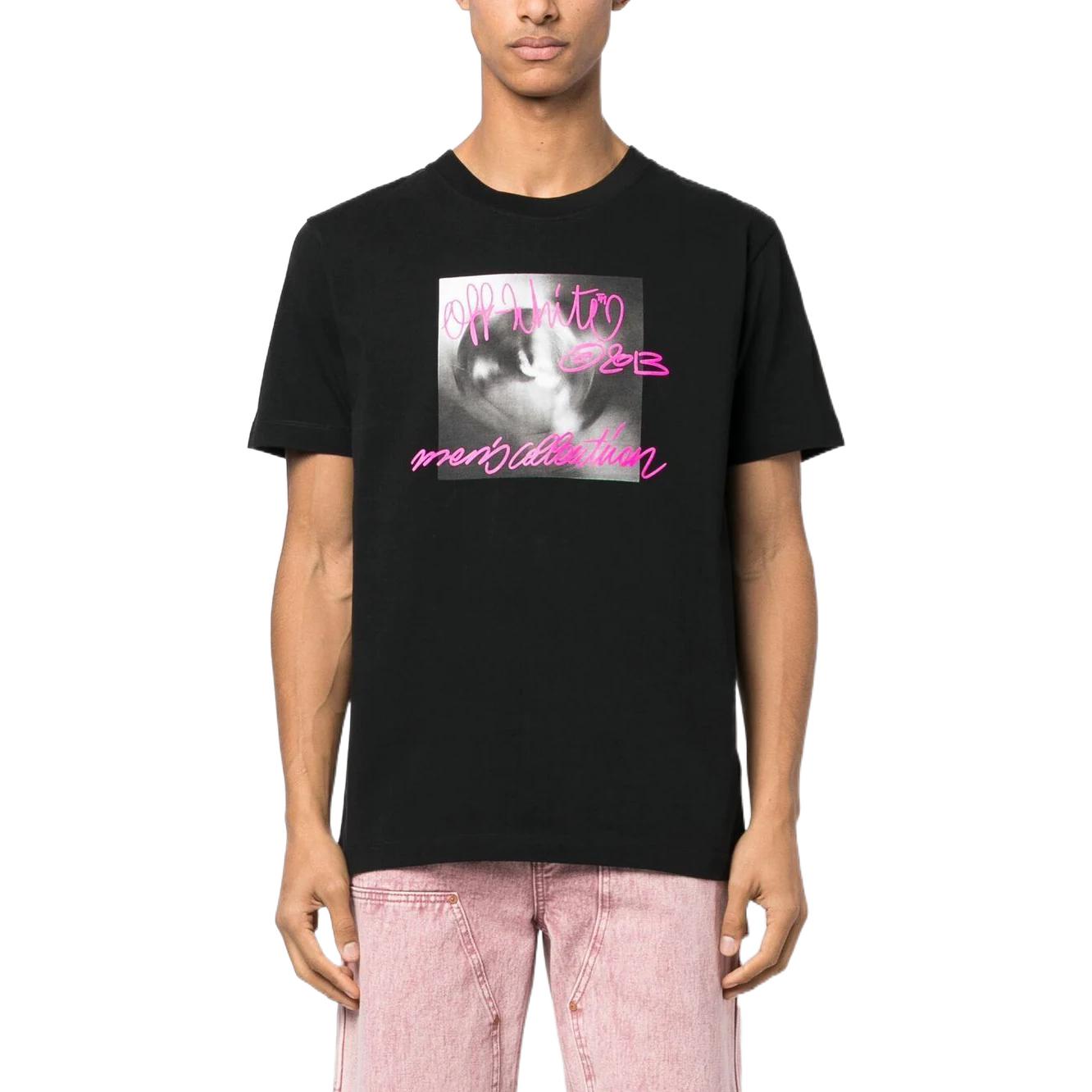 Off-White graphic-print Tee 'Black' OMAA027F22JER0141068