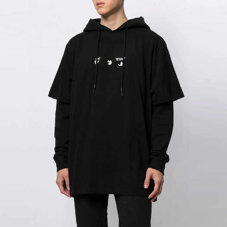 Off-White FW21 Marker Arrows Long Sleeves Pullover Loose Fit Black OMBB051S21FLE0011045