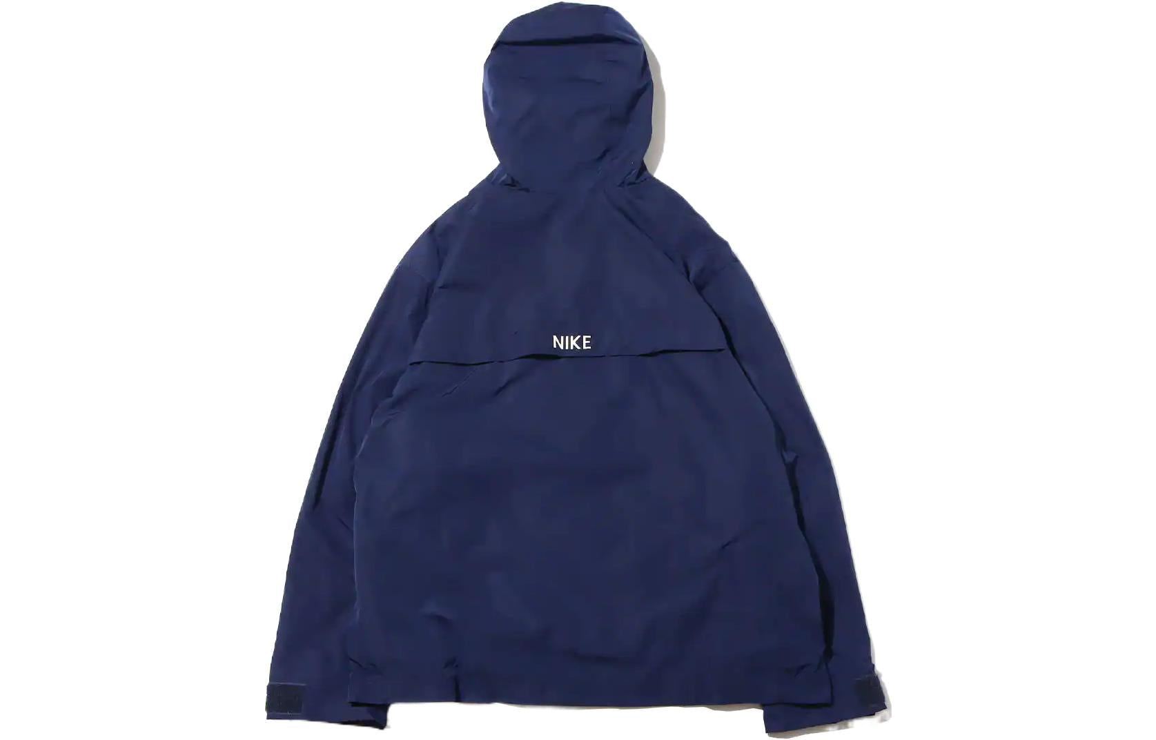 Men's Nike Sportswear Circa Logo Solid Color Waterproof Hooded Jacket Midnight Navy DQ4235-410