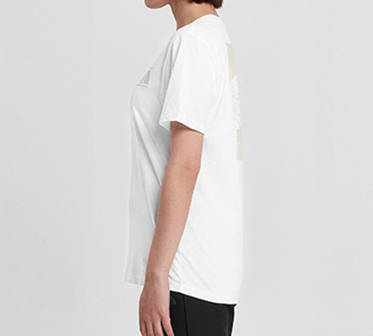 THE NORTH FACE Classic Logo Printing Solid Color Short Sleeve Couple Style White 4NFO-FN4