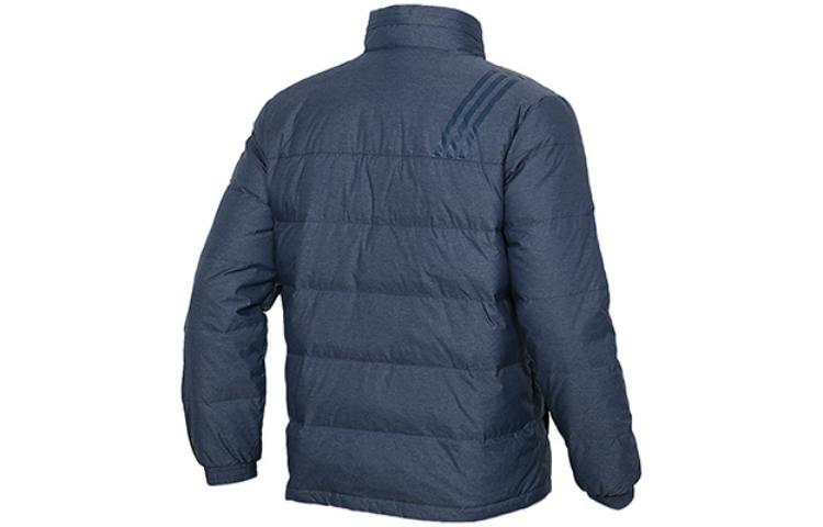 adidas Solid Color Hooded  three stripes Down Jacket Men's Navy Blue DM4210