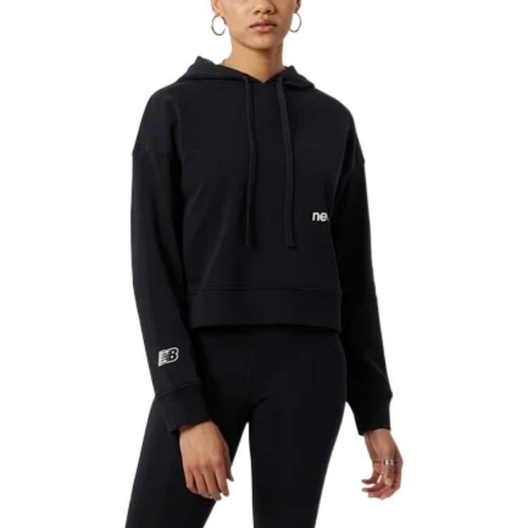 (WMNS) New Balance Essentials Hoodie Asia Sizing 'Black' WT23512-BK