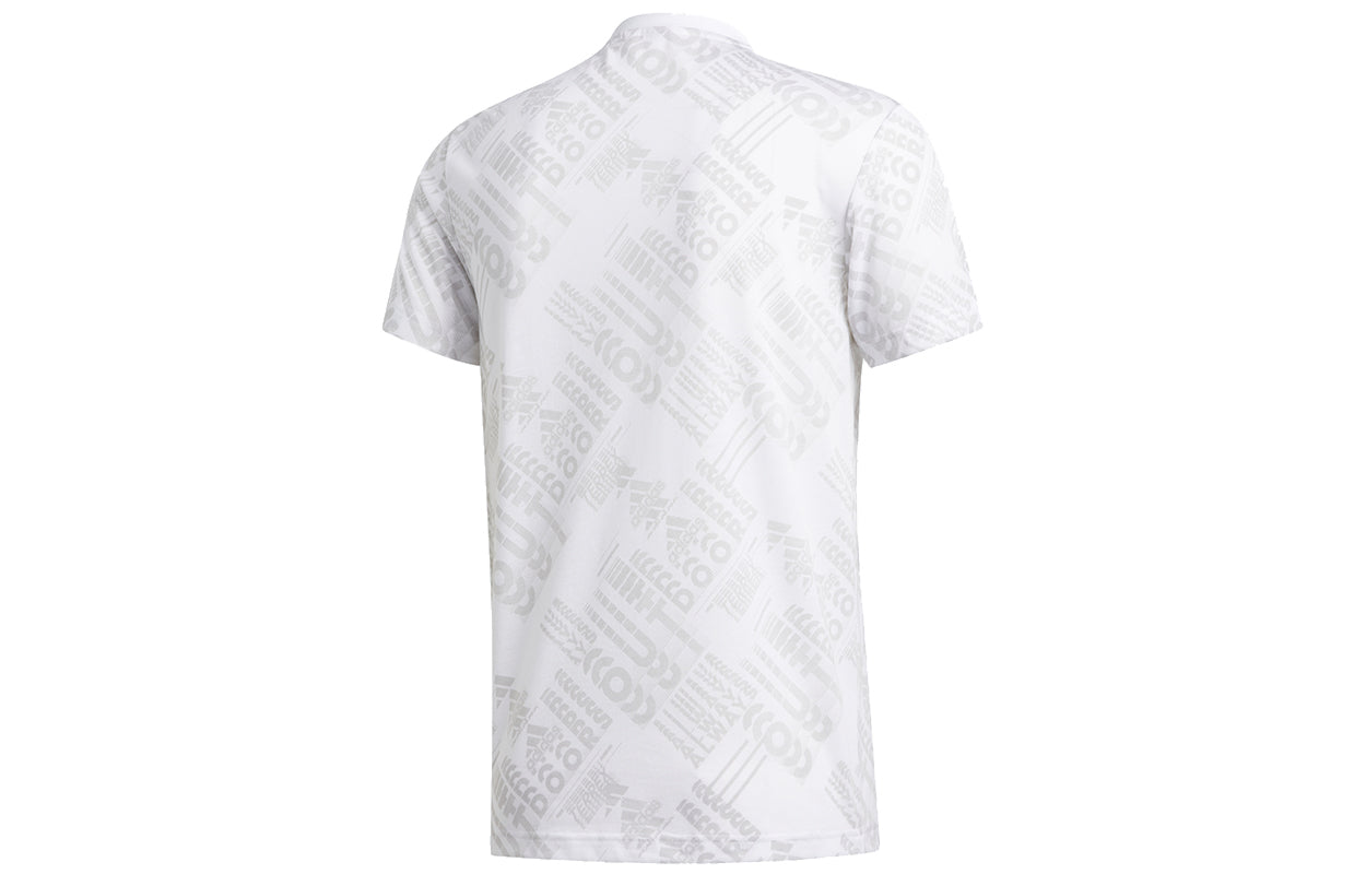 adidas Gfx Aop Tee Outdoor Sports Full Print Knit Short Sleeve White FT7987