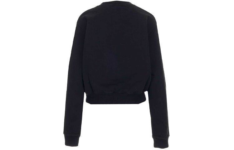 (WMNS) Off-White Logo Printing Long Sleeves Hoodie Ordinary Version Black OWBA026R21JER0011032