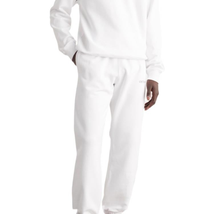 Men's Off-White FW22 Back Arrow Printing Elastic Waistband Bundle Feet Sports Pants/Trousers/Joggers White OMCH029S22FLE0010110