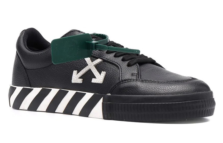 Off-White Low Vulcanized Canvas Sneaker 'Black White Red' OMIA085C99LEA0011001