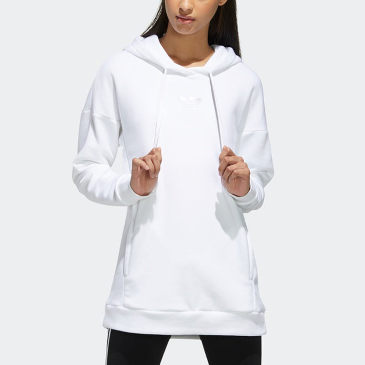 (WMNS) adidas Trefoil Hoodie 'White Silver' GH7775