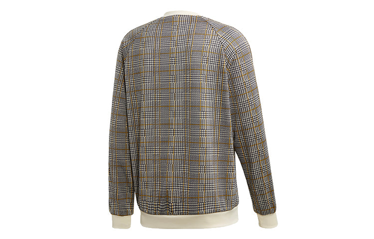 adidas originals Tartan Crewneck Plaid Round Neck Khaki ED7019