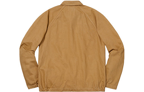 Supreme FW18 Snap Front Twill Jacket Light Gold Logo SUP-FW18-138