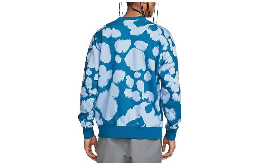 Men's Nike Sportswear Essentitals+ Pattern Full Print Round Neck Long Sleeves Blue DM6915-548