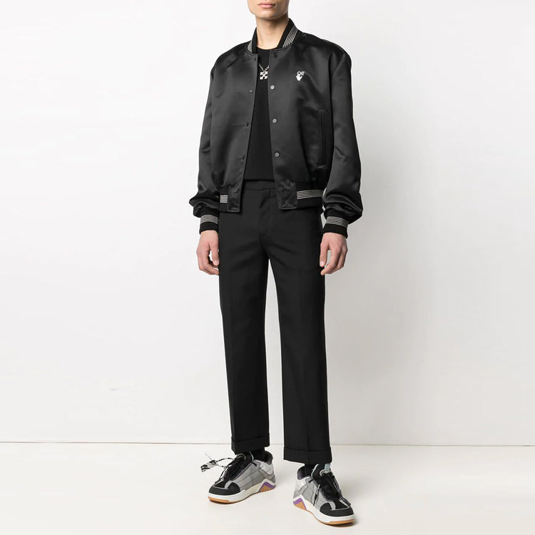 Off-White SS21 Casual Logo Printing Jacket Black OMEA267S21FAB0011001