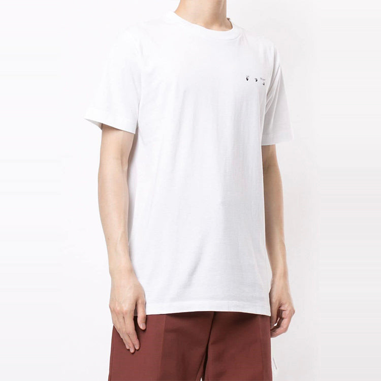 Off-White Round Neck Short Sleeve White OMAA027F20FAB0080110