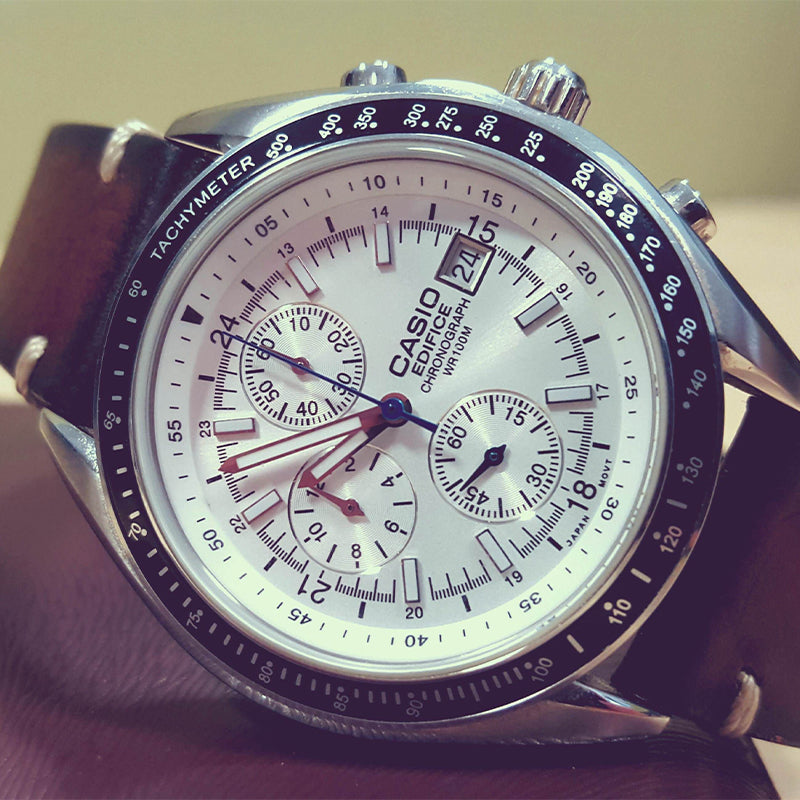 CASIO EDIFICE Stainless Steel Strap Silver Strap Mens Silver Analog EF-503D-7A