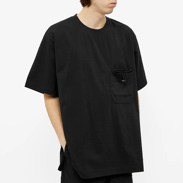Men's Y-3 SS21 Casual Solid Color Shoulder Drop Short Sleeve Black T-Shirt GV4244