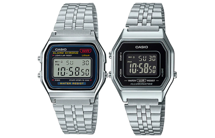 Casio Standard Classic Retro Digital Watch 'Silver Black' LA680WA-1B&A159WA-N1