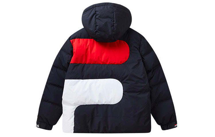 FILA Thicken Short hooded down Jacket Blue F51M048920A-NV