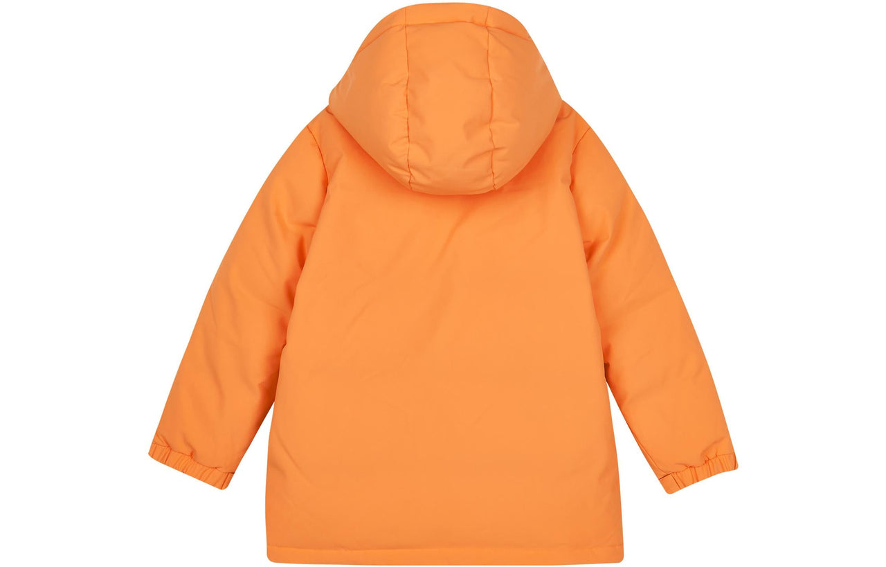 (GS) Skechers BASIC Letter Printed Woven Medium-Length Down Jacket 'Orange White' P423B038-0353