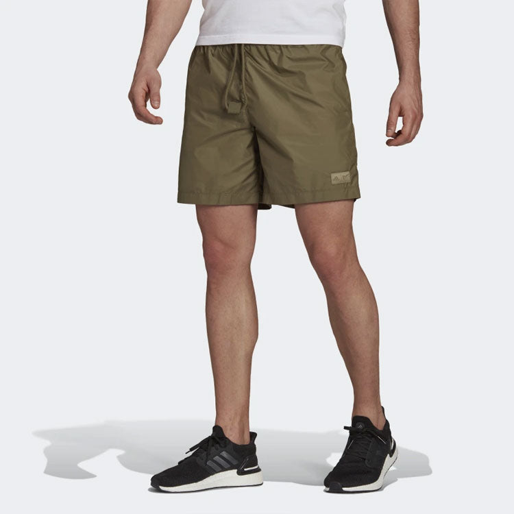 adidas Solid Color Casual Sports Shorts Khaki Brown HA0141