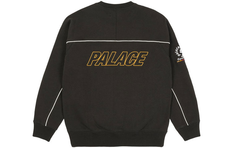 PALACE SS21 Mumma Mia Crew Black Italy Soccer Logo Round NeckLong Sleeve Black P20CS176