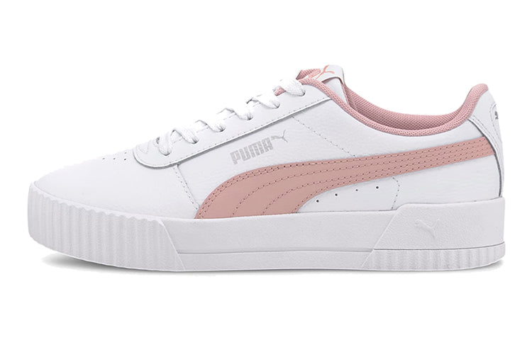 (GS) PUMA Carina L Casual Board Shoes White/Pink 370677-13