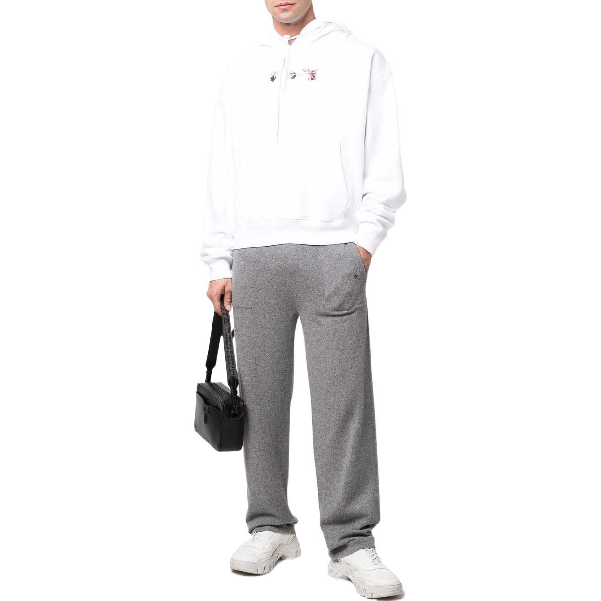 Men's Off-White SS22 Solid Color Lacing Sports Pants/Trousers/Joggers Loose Fit Gray OMHG010C99KNI0010606