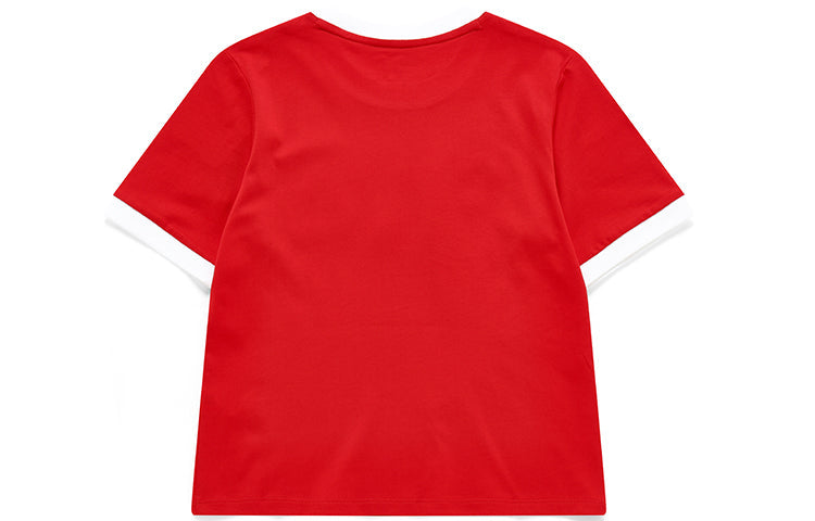 FILA FUSION Contrasting Colors Logo Printing Sports Short Sleeve Legend Red T-Shirt T11W022117A-RD