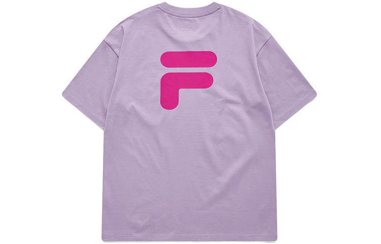 Fila FUSION Casual Sports Round Neck Short Sleeve Couple Style Purple T11U126110F-VT