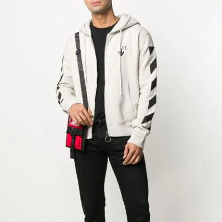 Off-White Hooded Sweater Men Cream Color OMBE001F20FLE0070810