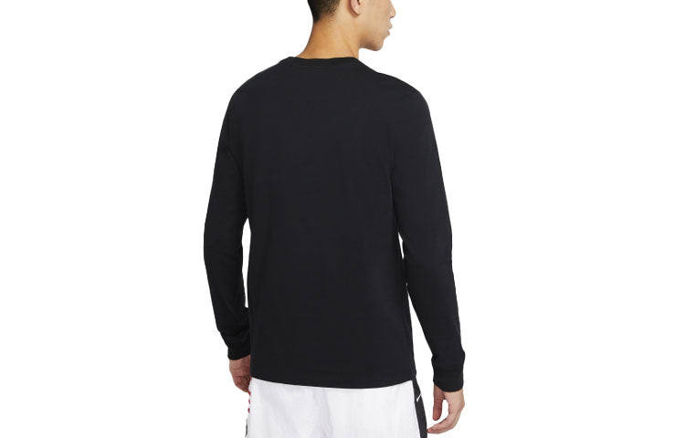 Nike Sportswear Logo Casual Sports Round Neck Long Sleeves Black DD5884-010
