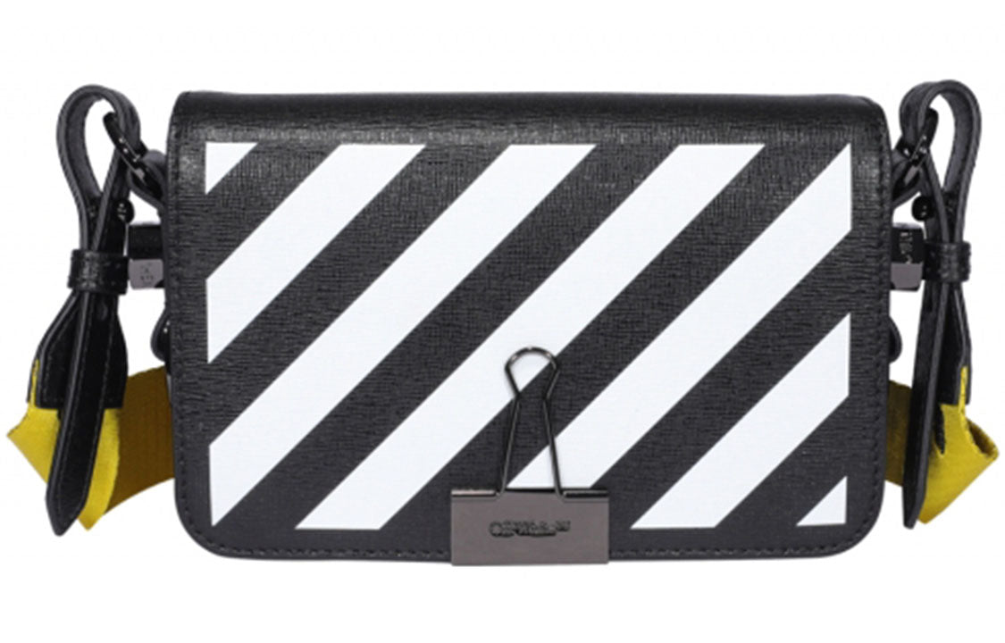 (WMNS) Off-White Binder-clip Stripe Messenger Bag Black OWNA038F20LEA0041001