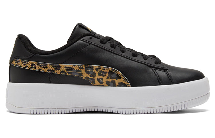 (WMNS) PUMA Lily Platform Sneakers Black 384894-01