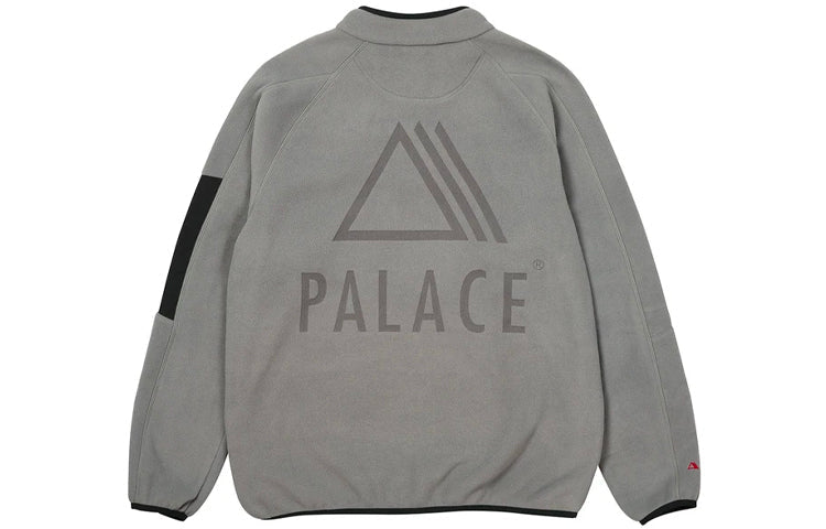 PALACE 1/4 Zip Half Zipper Alphabet Logo Round Neck Jacket Unisex Gray P20PTF005