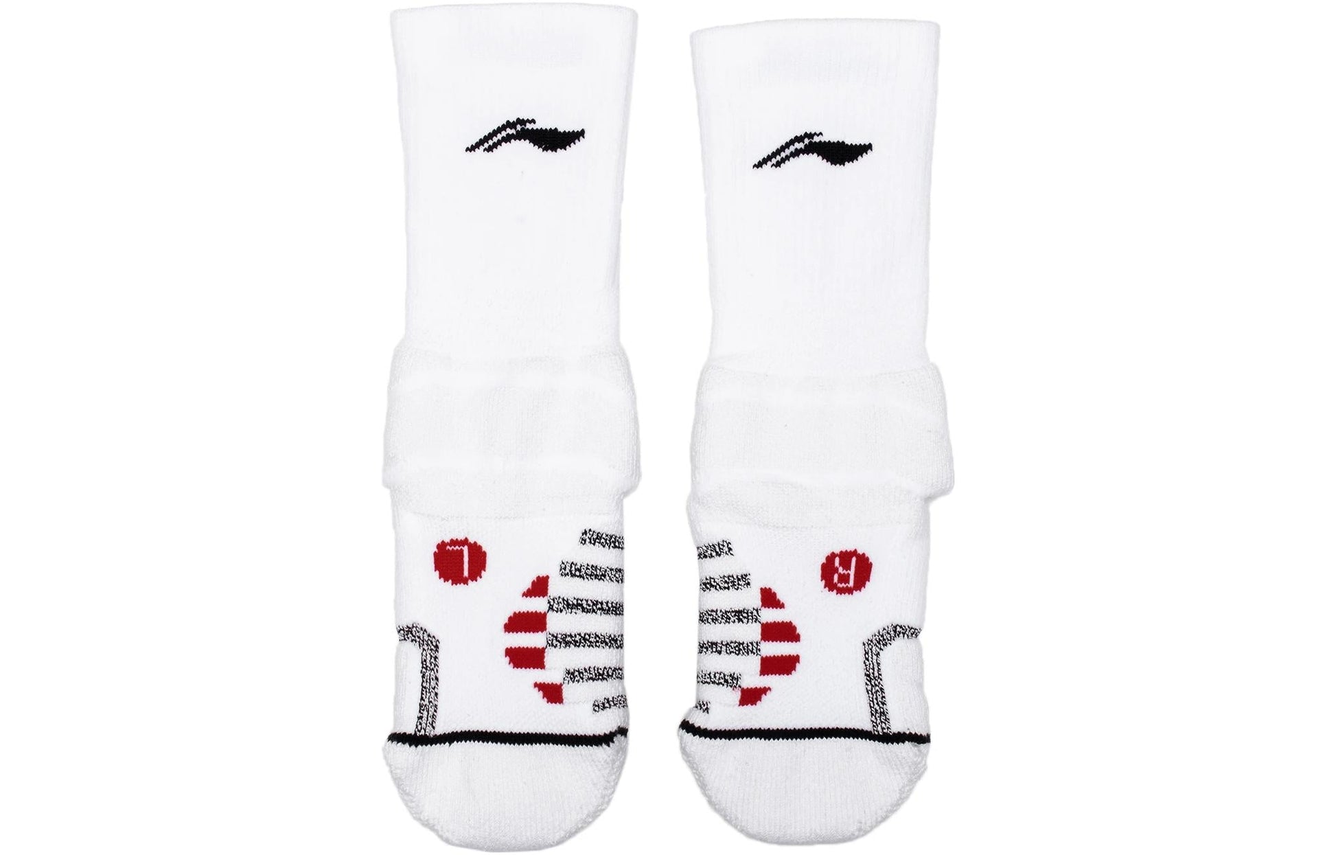 Li-Ning CBA Mid Cut Socks 'White' AWLT021-2