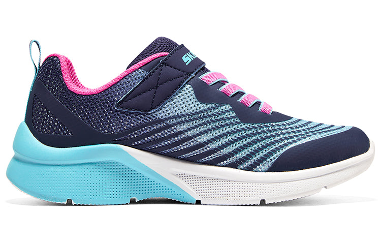 (GS) Skechers Microspec Rejoice Racer Athletic Sneakers 'Black Blue Pink' 302349L-NVMT