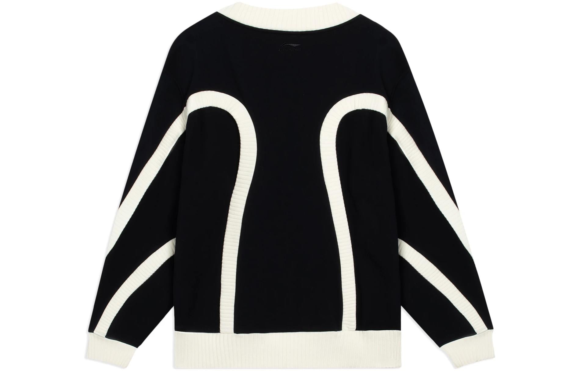 Li-Ning Counterflow Embroidered Logo Sweater 'Black White' AWDSI85-2