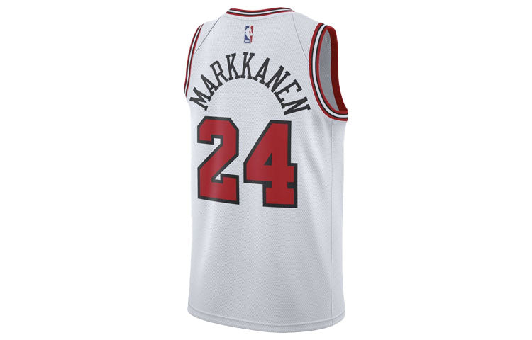 Men's Nike SW Fan Edition Chicago Bulls Markkanen No. 24 Sports Basketball Jersey/Vest Jersey White 864407-103