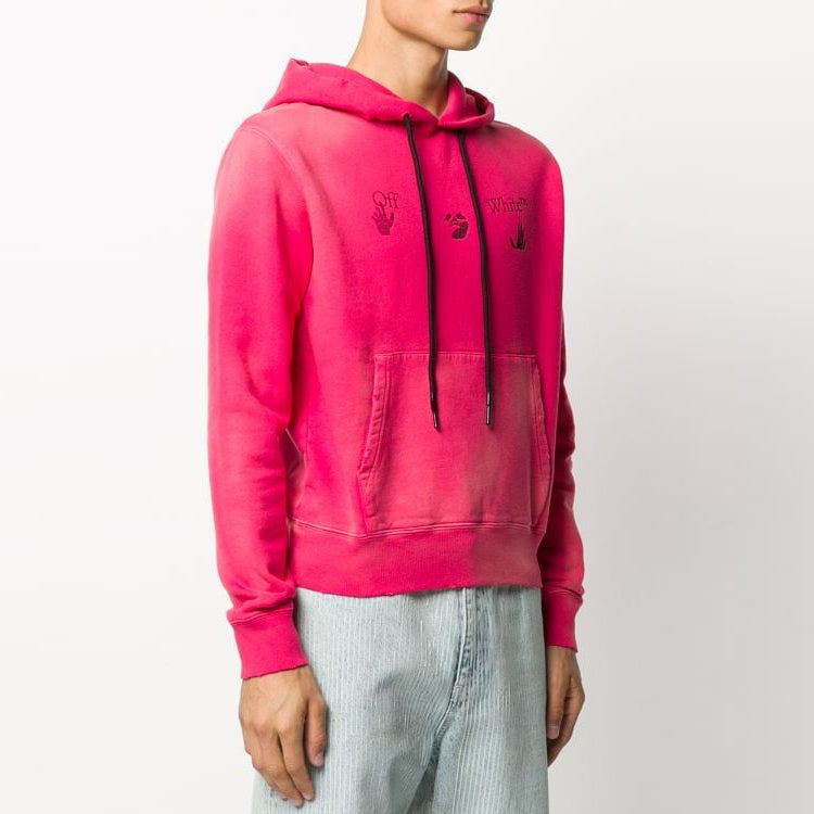 Off-White FW20 Fade Logo Hooded Sweater Pink OMBB034F20FAB0012510
