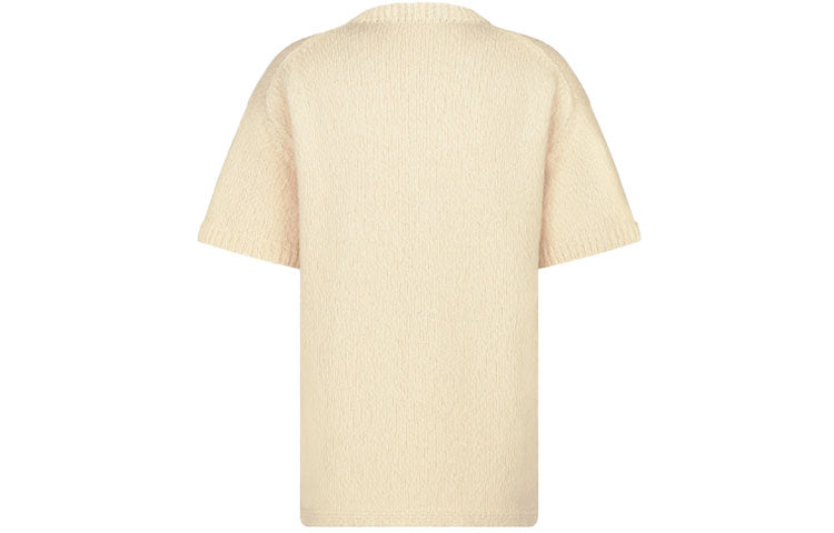 DIOR x KENNY SCHARF SS21 Tiger embroidered knitted Tee M Cream 193M636AT329-C089