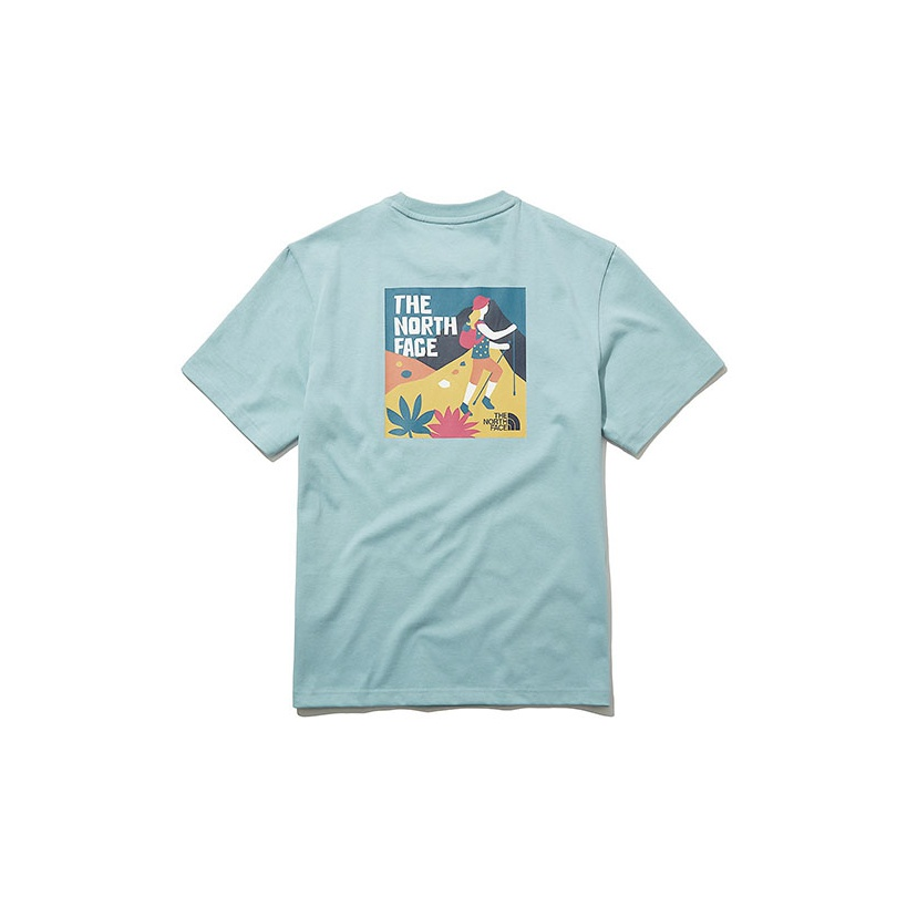 THE NORTH FACE mountaineering Subject Logo Printing Short Sleeve Unisex Mint Green NT7UL07B