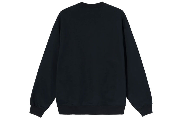 Stussy x Nike Chest Logo Round Neck Sports Fleece Lined Unisex US Edition Black DC4198-010