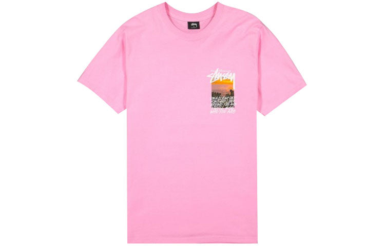 Stussy Clear Day Tee Printing Short Sleeve Unisex Pink 1904502-PINK