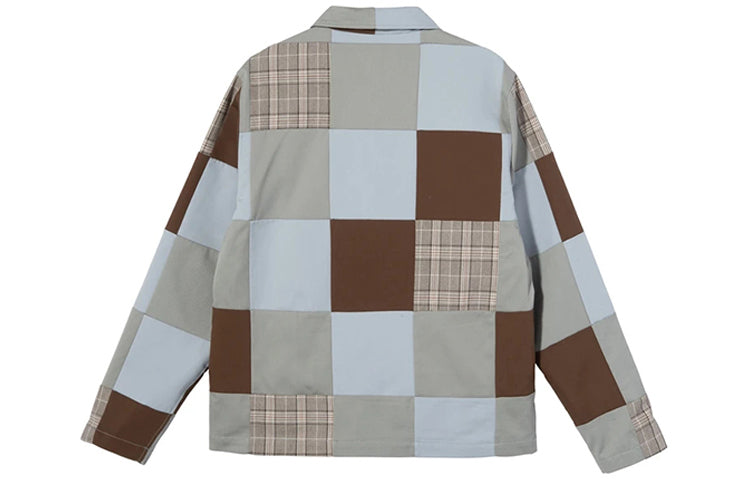 Men's Stussy Patchwork zip Jacket Zipper Plaid 115521